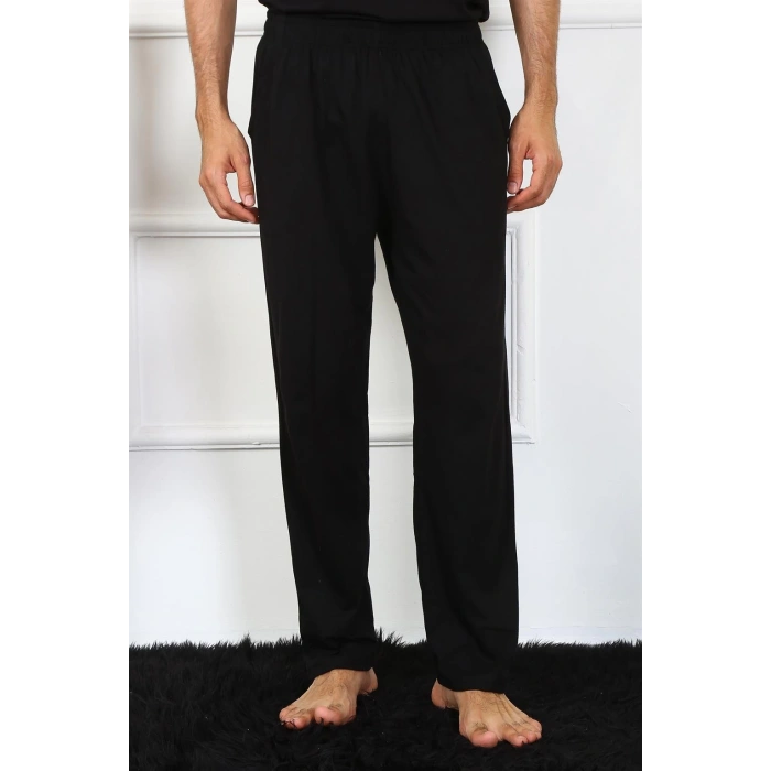 Moda Çizgi Erkek Pamuk Siyah Tek Alt Pijama 27495