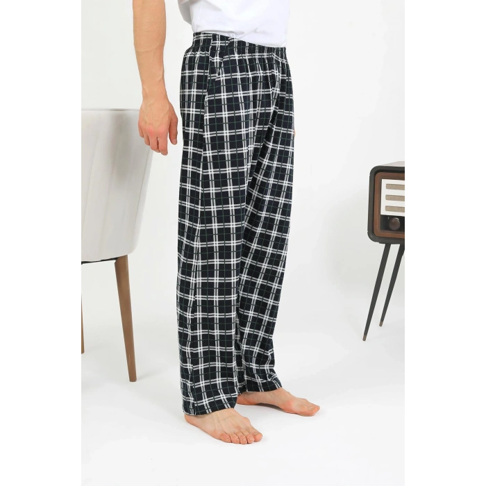 Moda Çizgi Erkek Pamuk Tek Alt Pijama Lacivert 27562