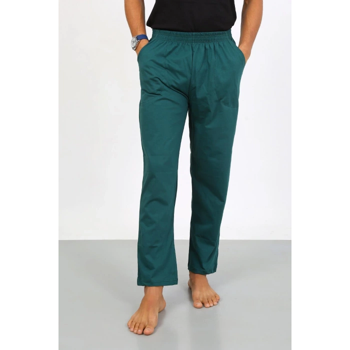 Moda Çizgi Erkek Pamuk Yeşil Tek Alt Pijama 27495