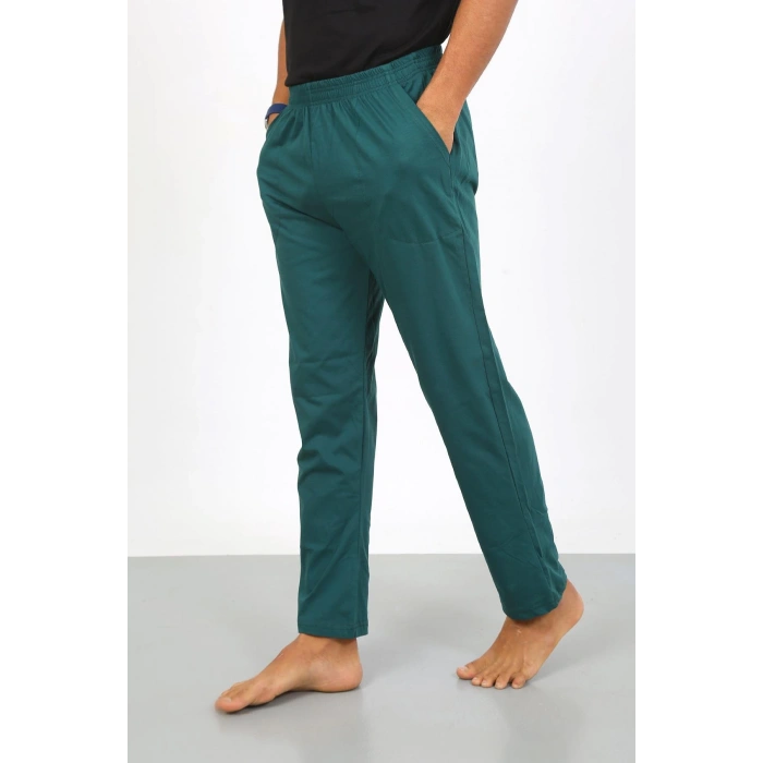 Moda Çizgi Erkek Pamuk Yeşil Tek Alt Pijama 27495