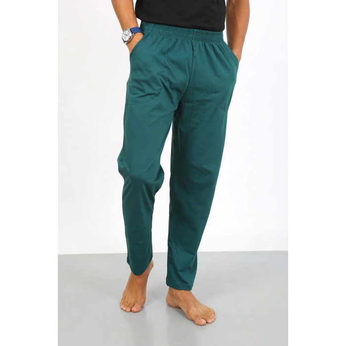 Moda Çizgi Erkek Pamuk Yeşil Tek Alt Pijama 27495