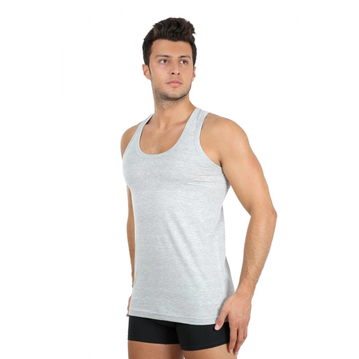 Moda Çizgi Erkek Penye Gri 6566