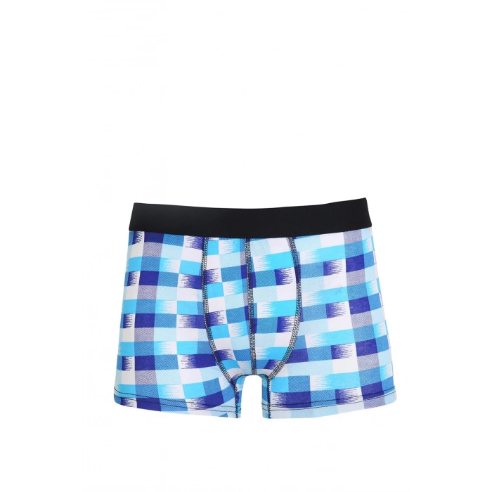 Moda Çizgi Erkek Penye Likralı Desenli Boxer 40115