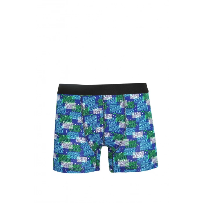 Moda Çizgi Erkek Penye Likralı Desenli Boxer 40118