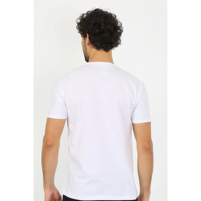 moda çizgi Erkek Sıfır Yaka Beyaz Penye Atlet 6567