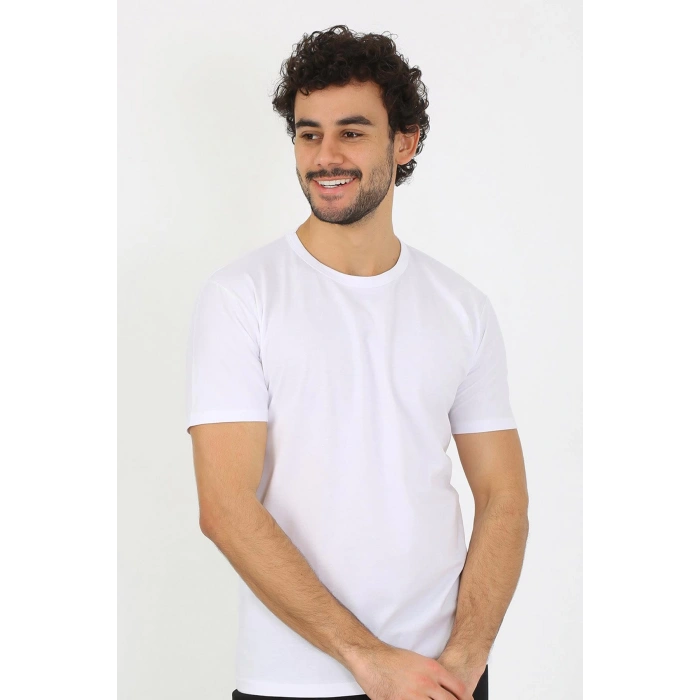 moda çizgi Erkek Sıfır Yaka Beyaz Penye Atlet 6567