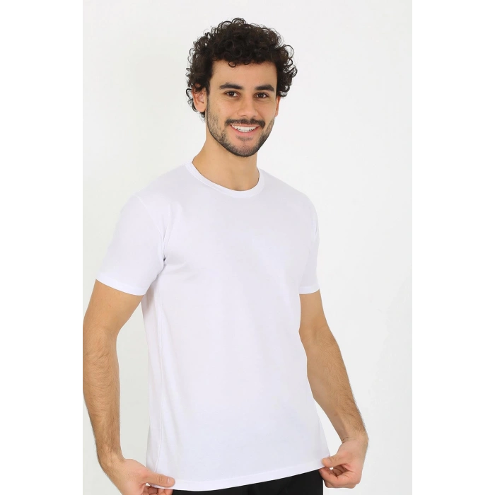 moda çizgi Erkek Sıfır Yaka Beyaz Penye Atlet 6567