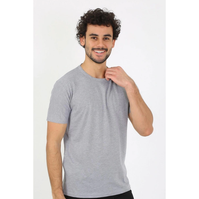 moda çizgi Erkek Sıfır Yaka Gri Penye Atlet 6567