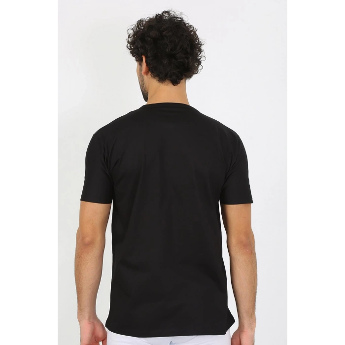 moda çizgi Erkek Sıfır Yaka Siyah Penye Atlet 6567