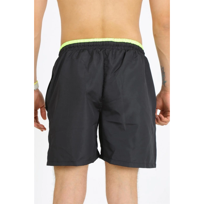 Moda Çizgi Erkek Siyah Deniz Şortu 27485