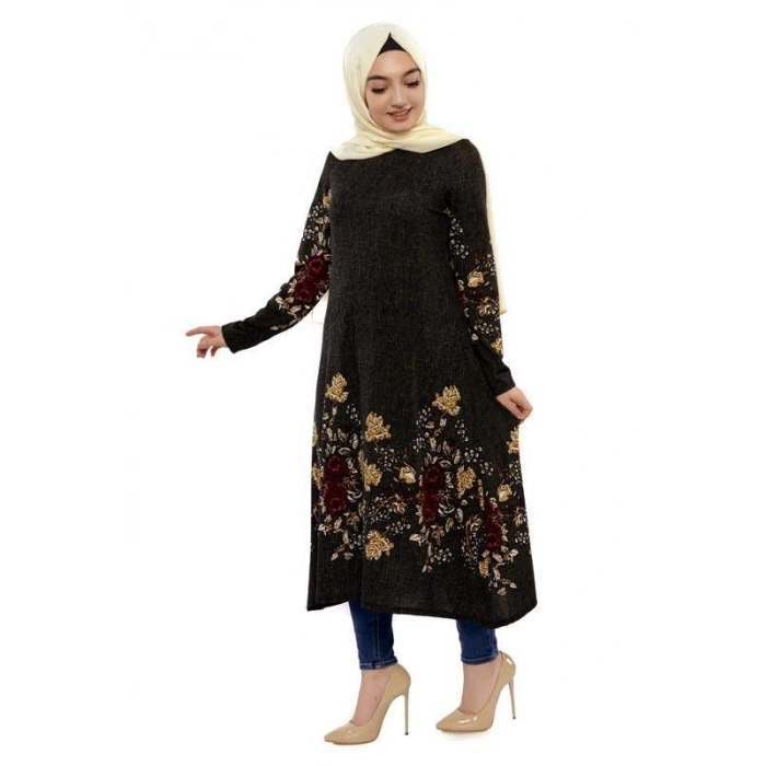 Moda Çizgi İşlemeli Krep Şal