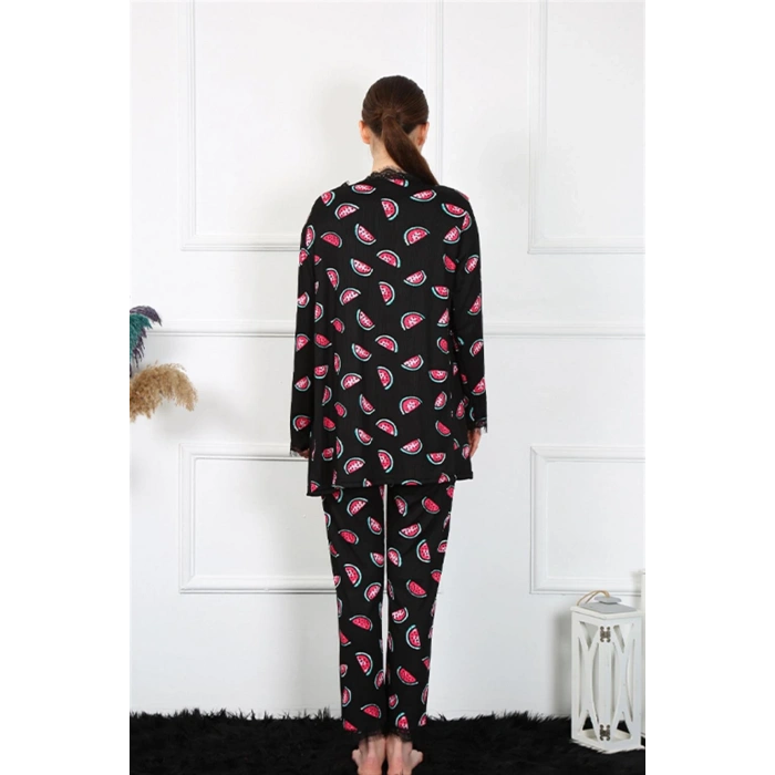 Moda Çizgi Kadın 3lü Sabahlık Takım 16107