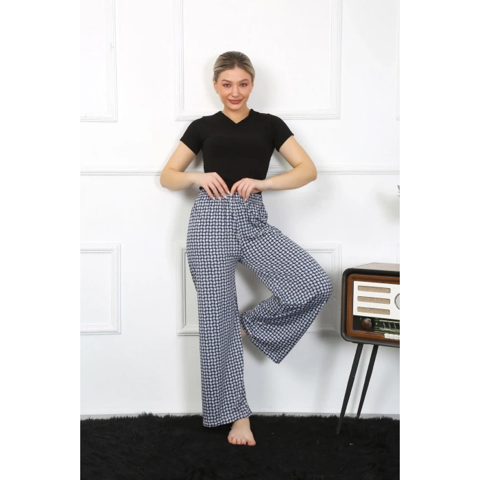 Moda Çizgi Kadın Bol Paça Penye Alt Üst Takım 5504