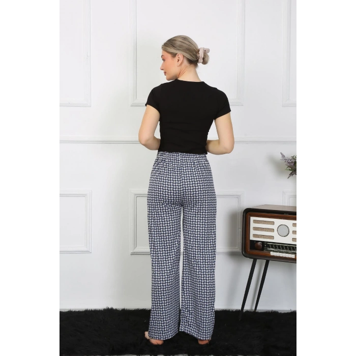 Moda Çizgi Kadın Bol Paça Penye Alt Üst Takım 5504