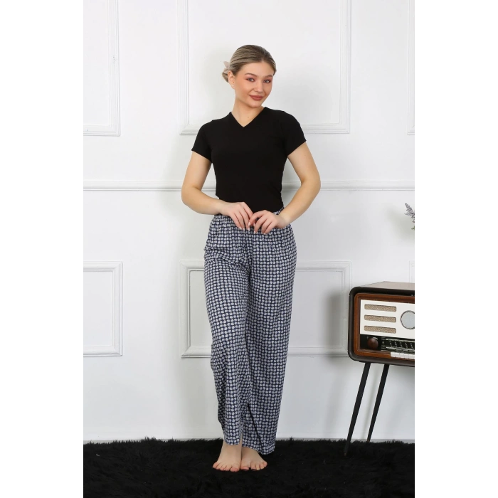 Moda Çizgi Kadın Bol Paça Penye Alt Üst Takım 5504