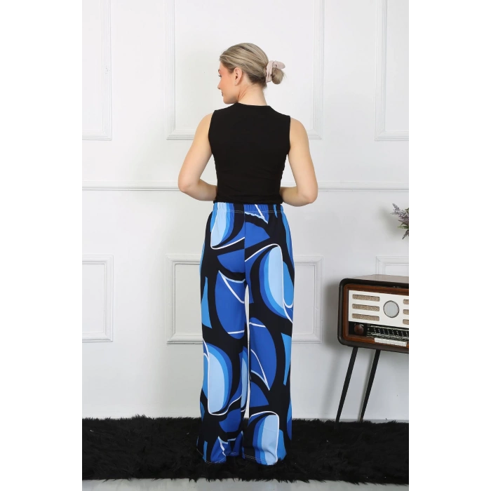 Moda Çizgi Kadın Bol Paça Penye Saks Alt Üst Takım 5502