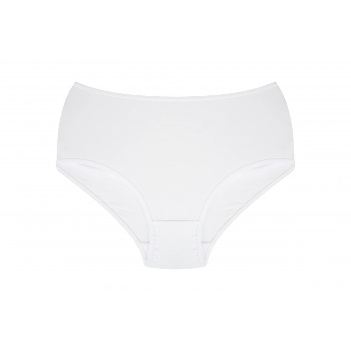 Moda Çizgi Kadın Büyük Beden Külot Beyaz 40264