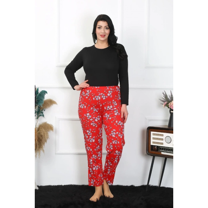 Moda Çizgi Kadın Büyük Beden Tek Alt Pijama 27503