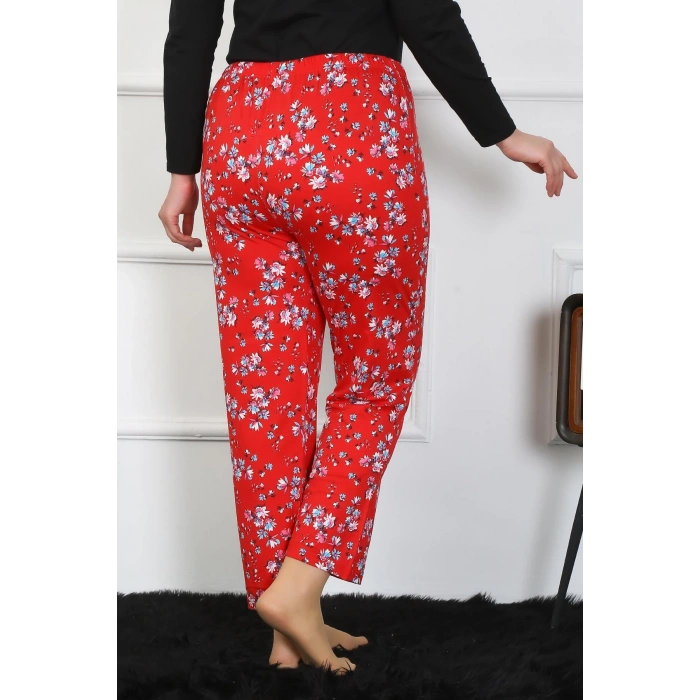 Moda Çizgi Kadın Büyük Beden Tek Alt Pijama 27503