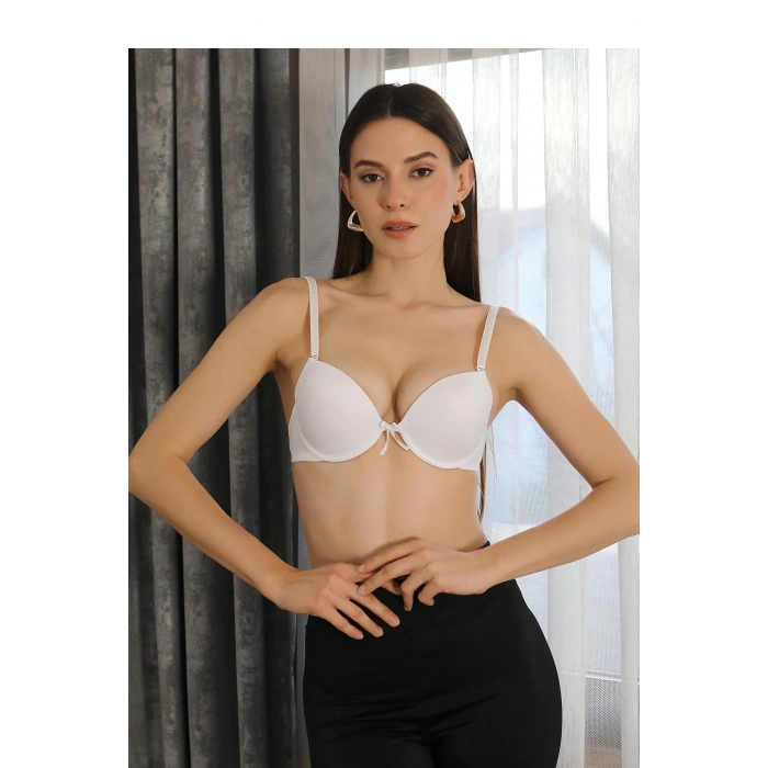 Moda Çizgi Kadın Destekli Balenli Sütyen 2011 Beyaz