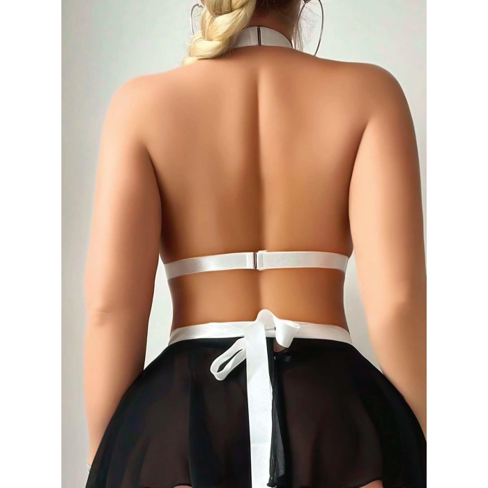 Moda Çizgi Kadın Fantezi Dalmaçyalı Kostüm Takım Siyah K1750