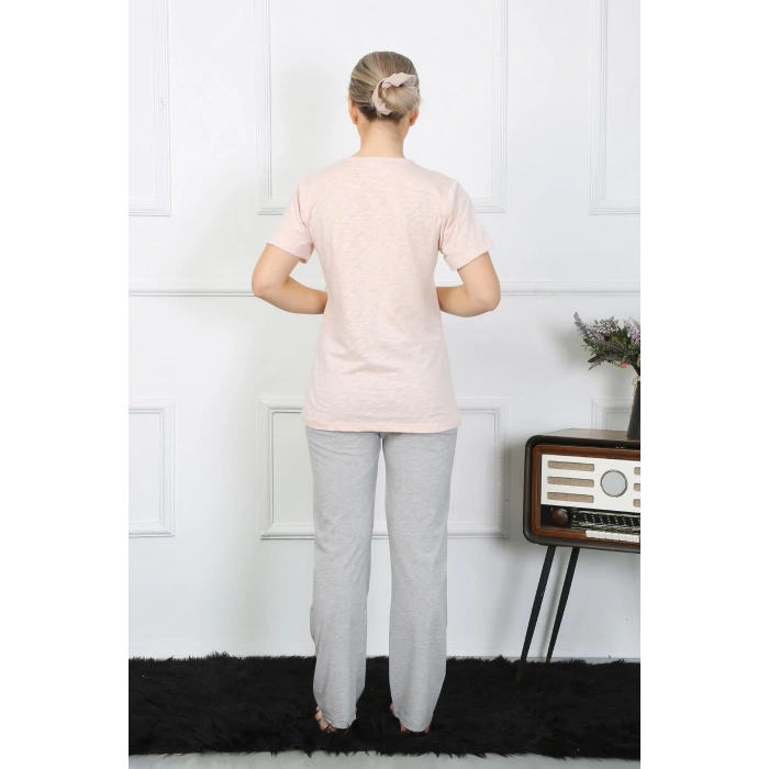 Moda Çizgi Kadın Kısa Kol Penye Pijama Takım 4207