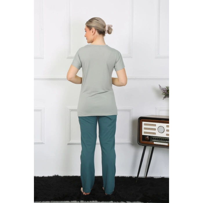 Moda Çizgi Kadın Kısa Kol Penye Pijama Takımı 4210