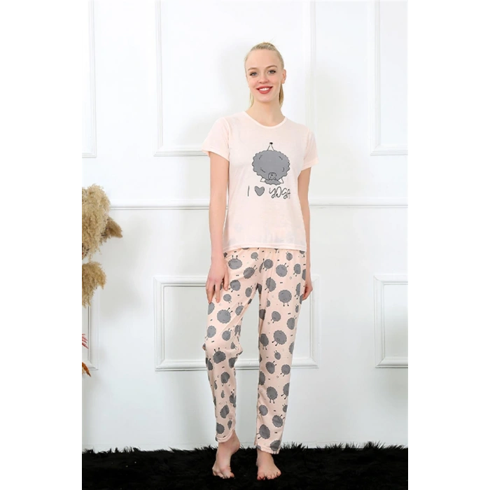 Moda Çizgi Kadın Kısa Kol Pijama Takım 20410