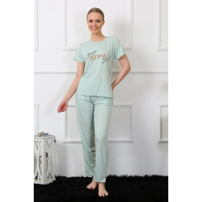 Moda Çizgi Kadın Kısa Kol Pijama Takım 4140