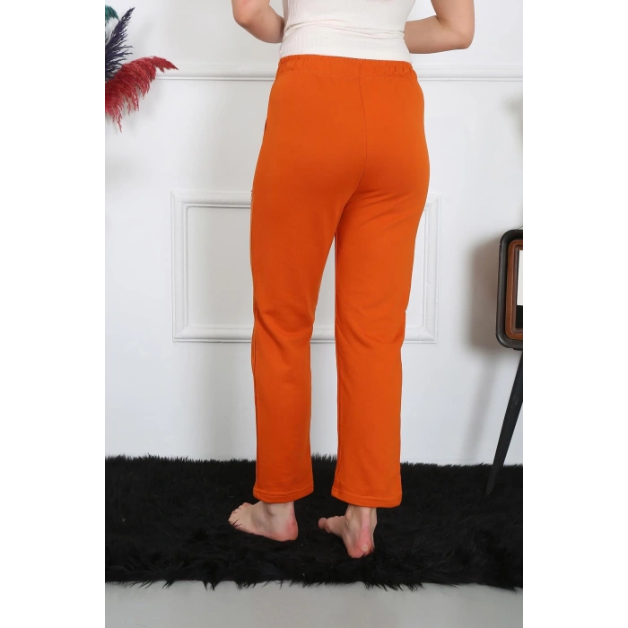 Moda Çizgi Kadın Pamuk Cepli 3 İplik Alt Eşofman Kremit 27510