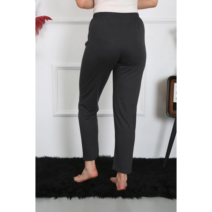 Moda Çizgi Kadın Pamuk Penye Tek Alt Pijama Füme 27514