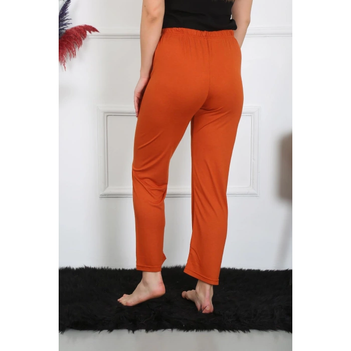 Moda Çizgi Kadın Pamuk Penye Tek Alt Pijama Kremit 27513