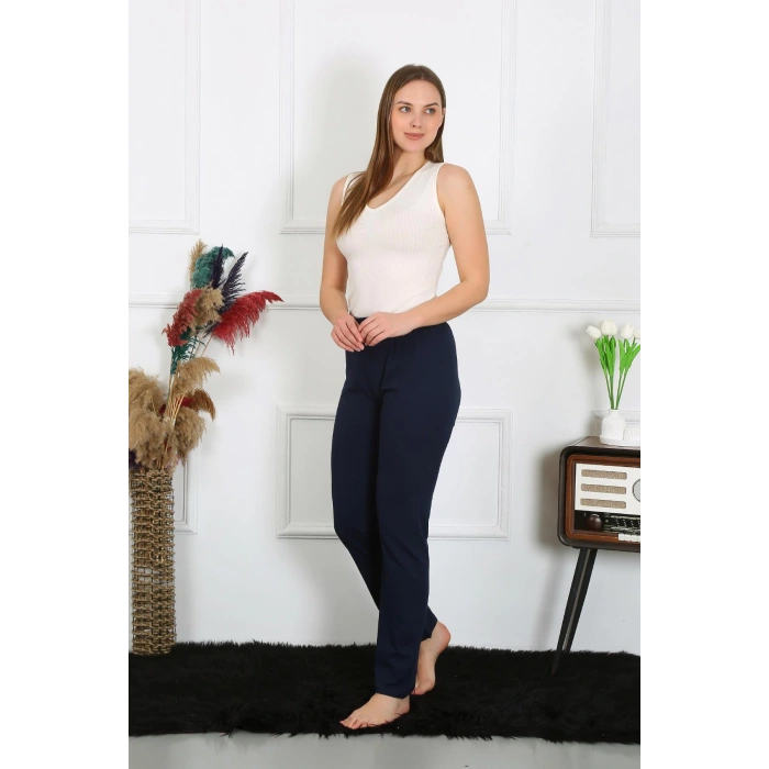 Moda Çizgi Kadın Pamuk Penye Tek Alt Pijama Lacivert 27514