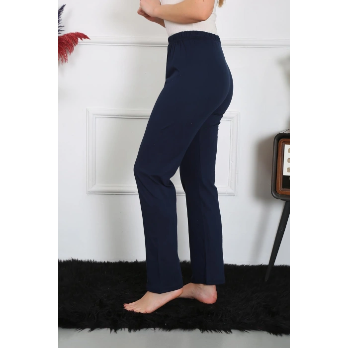 Moda Çizgi Kadın Pamuk Penye Tek Alt Pijama Lacivert 27514