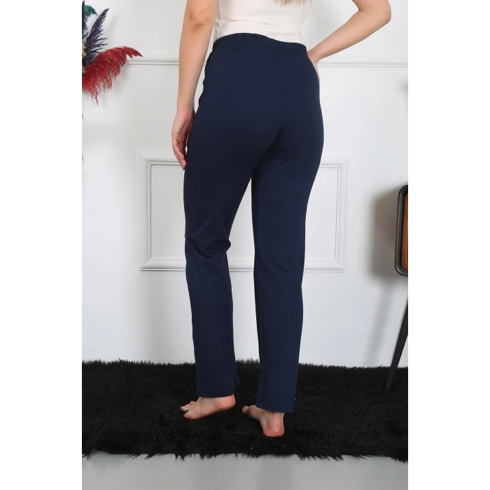 Moda Çizgi Kadın Pamuk Penye Tek Alt Pijama Lacivert 27514