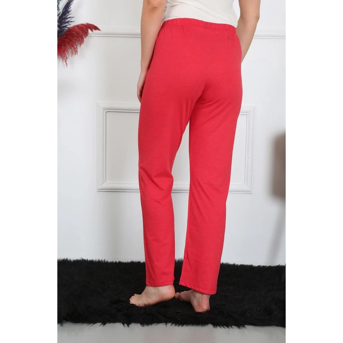 Moda Çizgi Kadın Pamuk Penye Tek Alt Pijama Mercan 27514