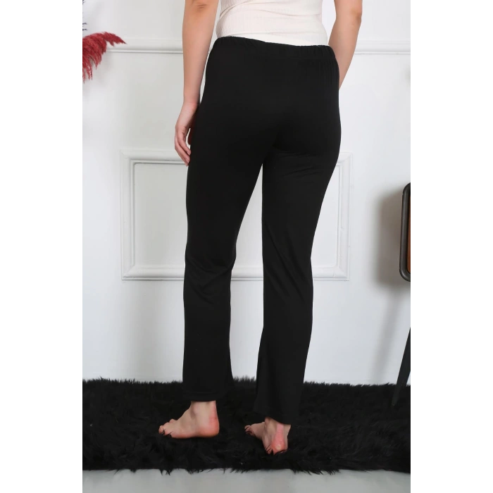 Moda Çizgi Kadın Pamuk Penye Tek Alt Pijama Siyah 27514