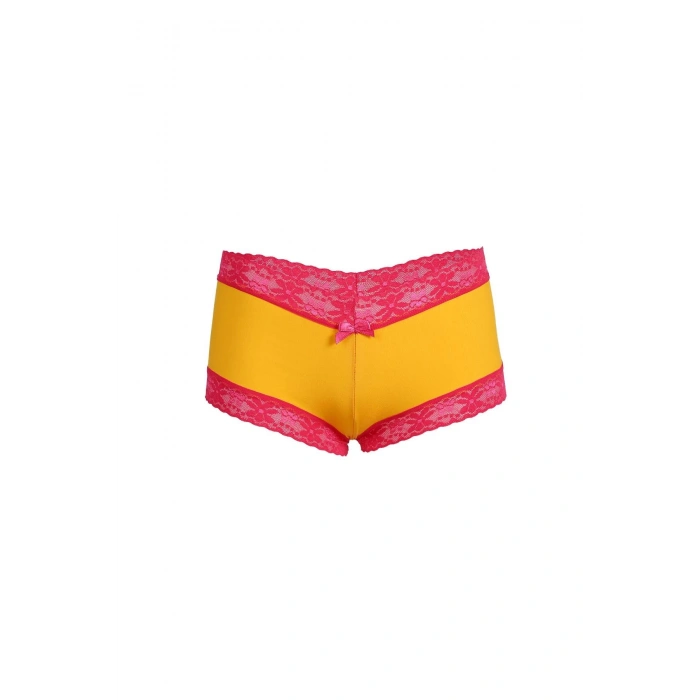 Moda Çizgi Kadın Pamuklu 2li Boxer Sarı 40265