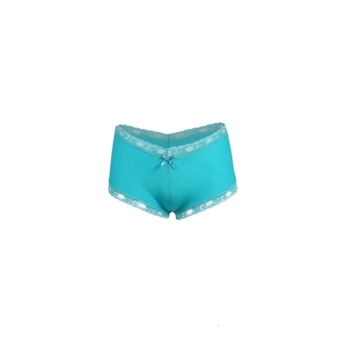 Moda Çizgi Kadın Pamuklu 2li Boxer Turkuaz 40265