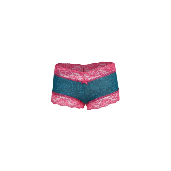 Moda Çizgi Kadın Pamuklu 2li Boxer Turkuaz 40268