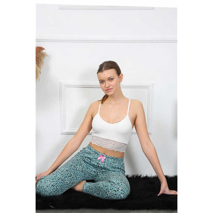 Moda Çizgi Kadın Pamuklu Alt Pijama 27454