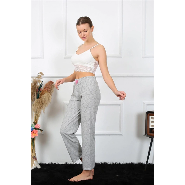 Moda Çizgi Kadın Pamuklu Alt Pijama 27457