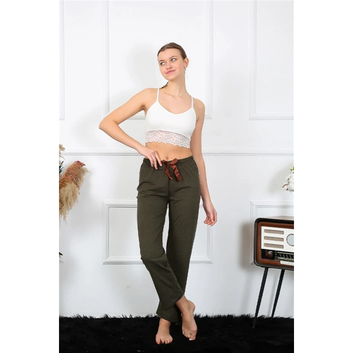 Moda Çizgi Kadın Pamuklu Alt Pijama 27464