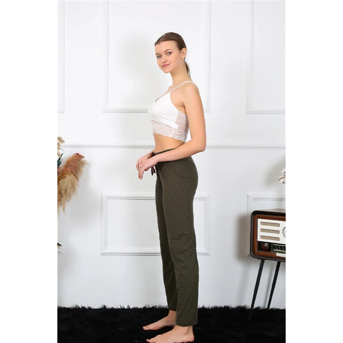 Moda Çizgi Kadın Pamuklu Alt Pijama 27464
