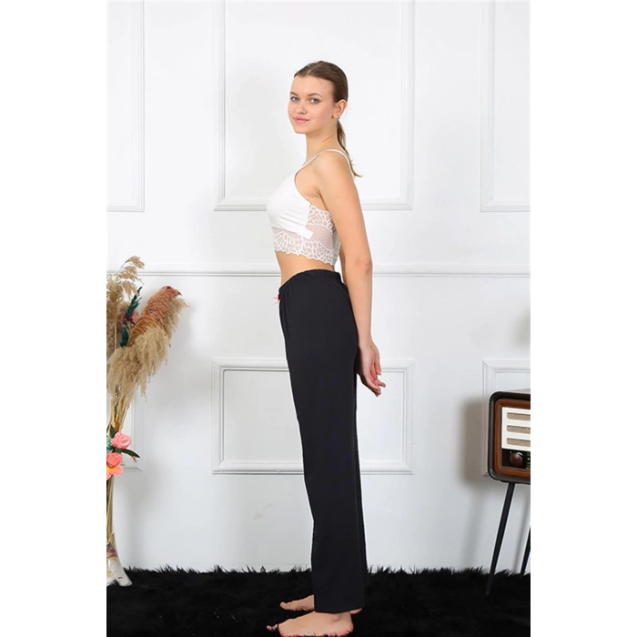 Moda Çizgi Kadın Pamuklu Alt Pijama 27467