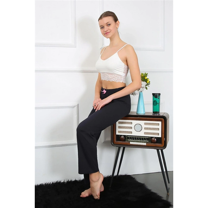 Moda Çizgi Kadın Pamuklu Alt Pijama 27467