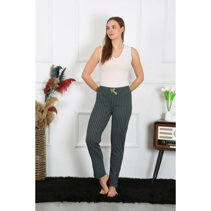 Moda Çizgi Kadın Pamuklu Tek Alt Pijama 27522