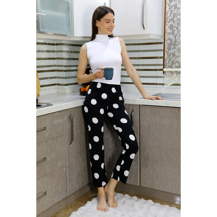 Moda Çizgi Kadın Penye Desenli Tek Alt Pijama 27556