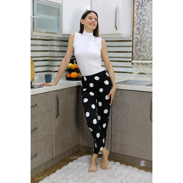 Moda Çizgi Kadın Penye Desenli Tek Alt Pijama 27556