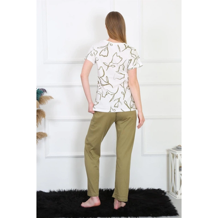 Moda Çizgi Kadın Penye Kısa Kol Pijama Takım 4141